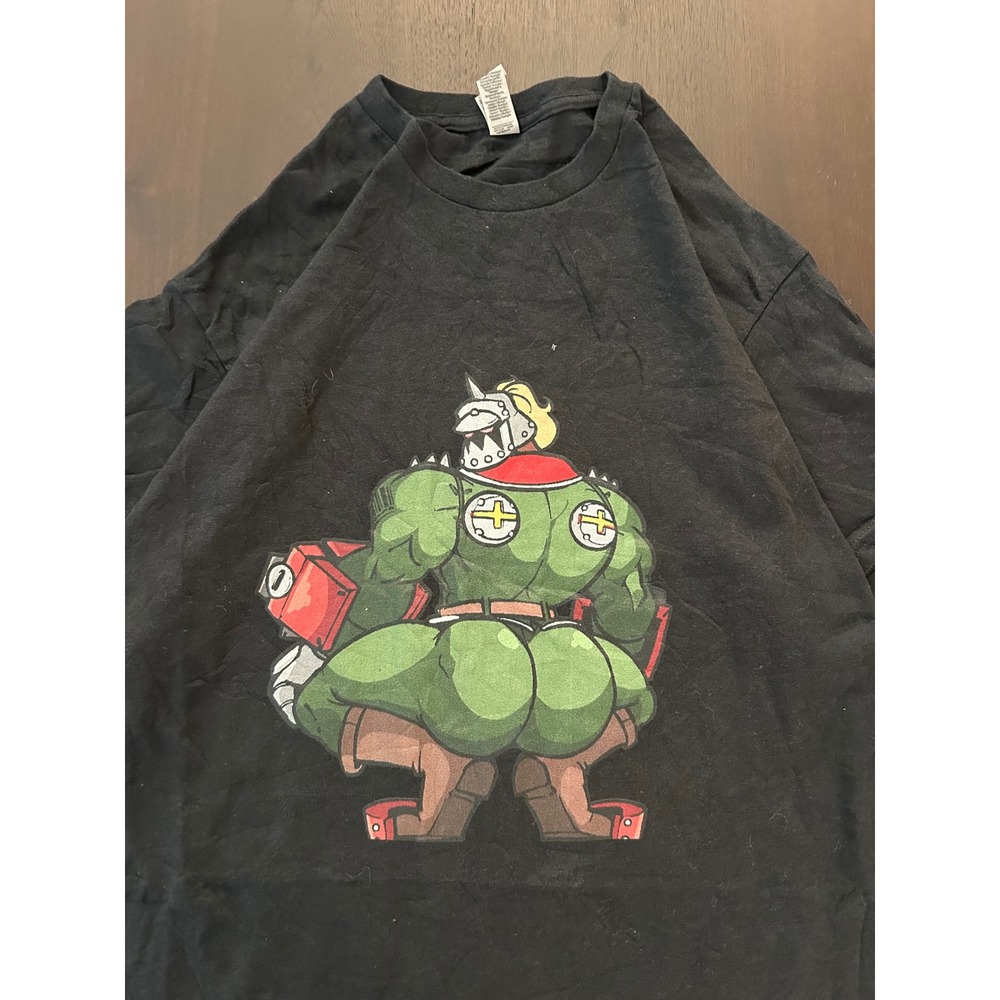 Gildan Potemkin Guilty Gear Graphic T-Shirt Mens Large Black Cotton Short Sleeve